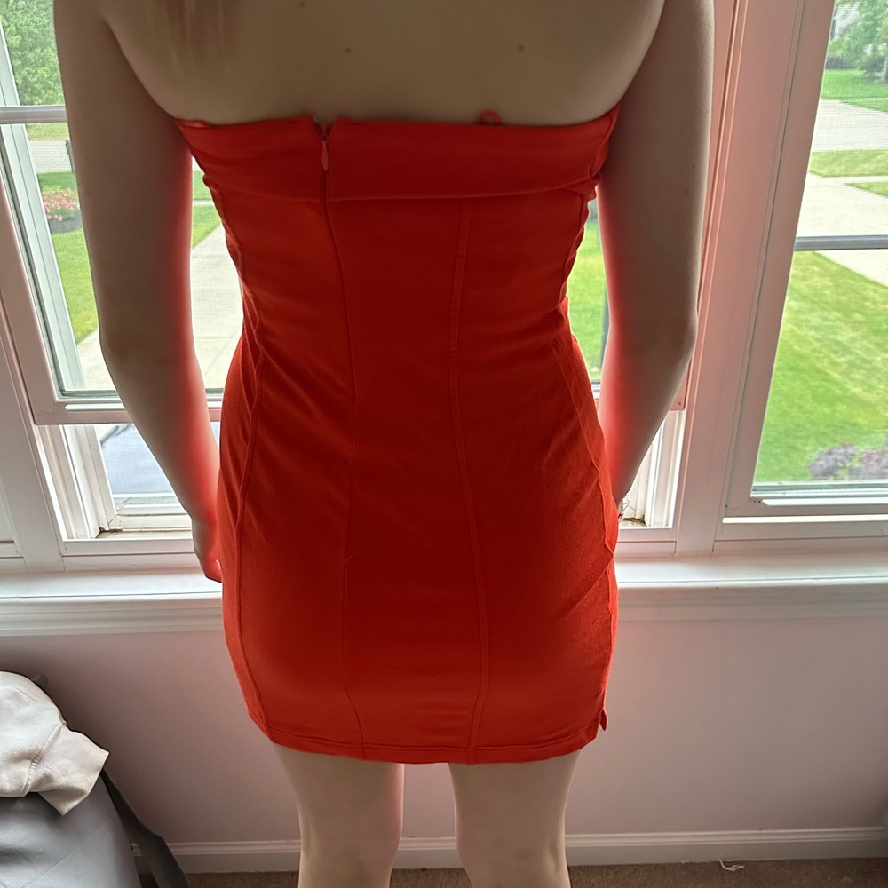 Red mini dress